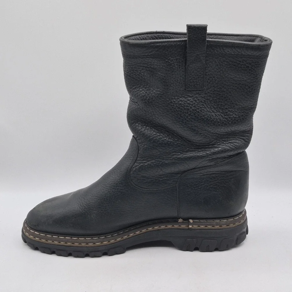 Blondo Snow Boots Winter Mens‎ Size 9 Black Leather Wool Lined Pull On Canada
